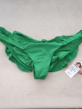 Nicolita Emerald Green Ruffle Bikini Bottom